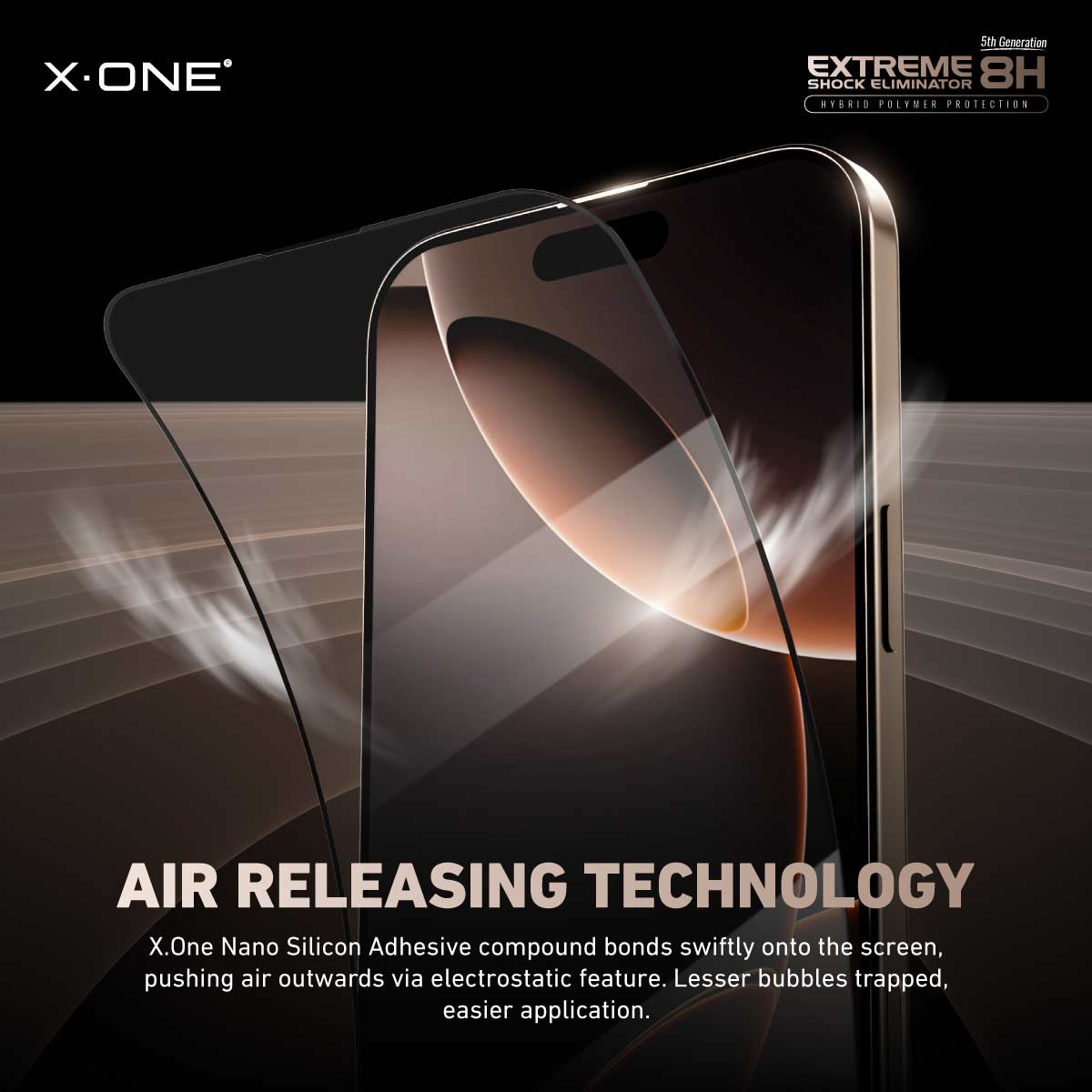 X.One® Hybrid Polymer Impact Screen Protector (Clear HD) with Installer Kit