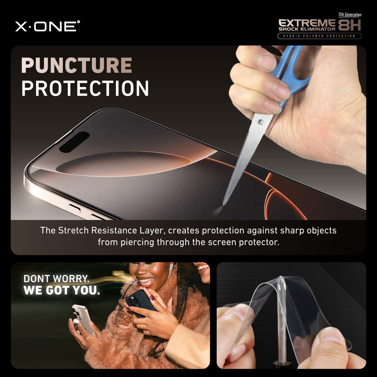 X.One® Hybrid Polymer Impact Screen Protector (Matte Gaming) with Installer Kit