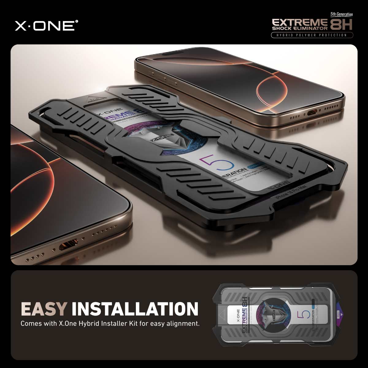 X.One® Hybrid Polymer Impact Screen Protector (Matte Gaming) with Installer Kit