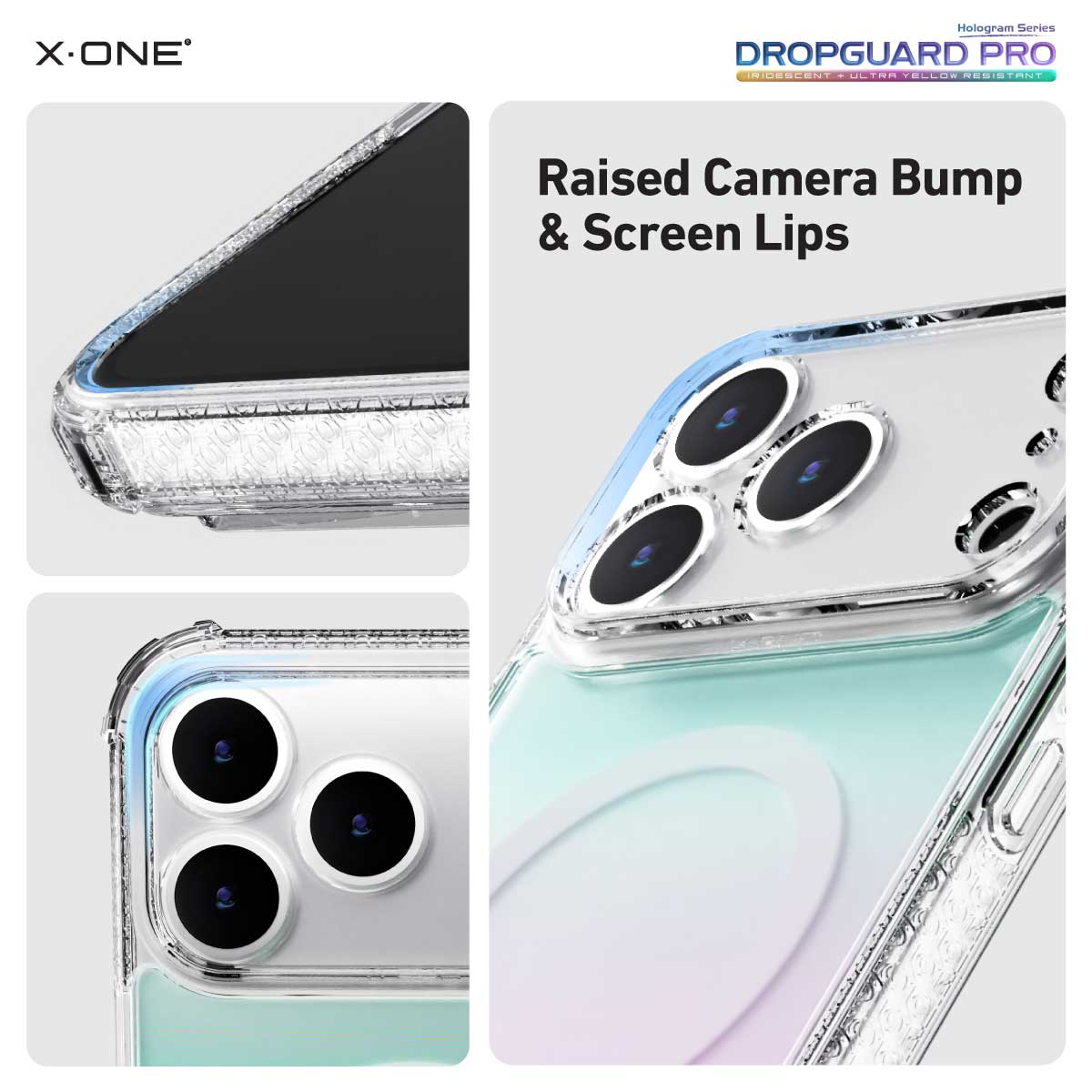 X.One Dropguard Pro Hologram Impact Protection Case with EnduraClear for iPhone 17 Series | Magsafe Compatible