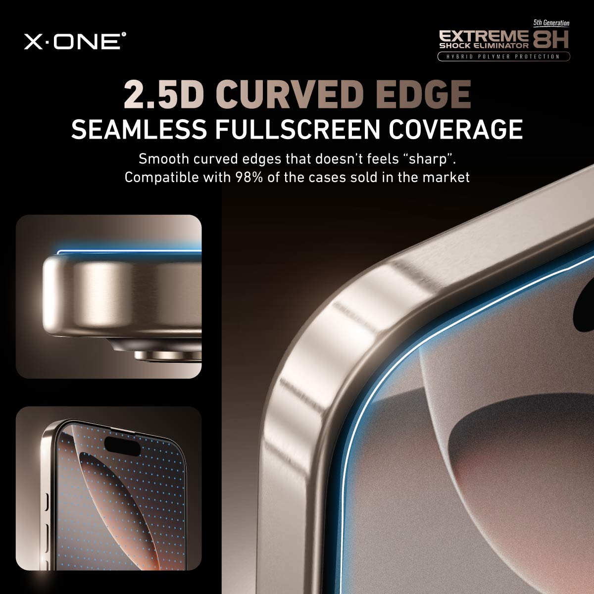 X.One® Hybrid Polymer Impact Screen Protector (Matte Gaming) with Installer Kit