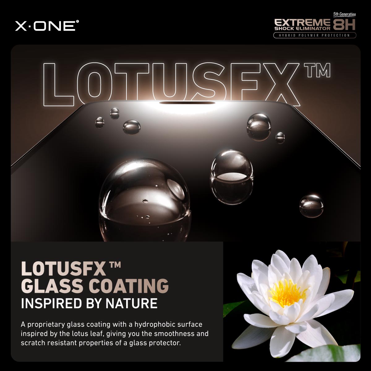 X.One® Hybrid Polymer Impact Screen Protector (Clear HD) with Installer Kit