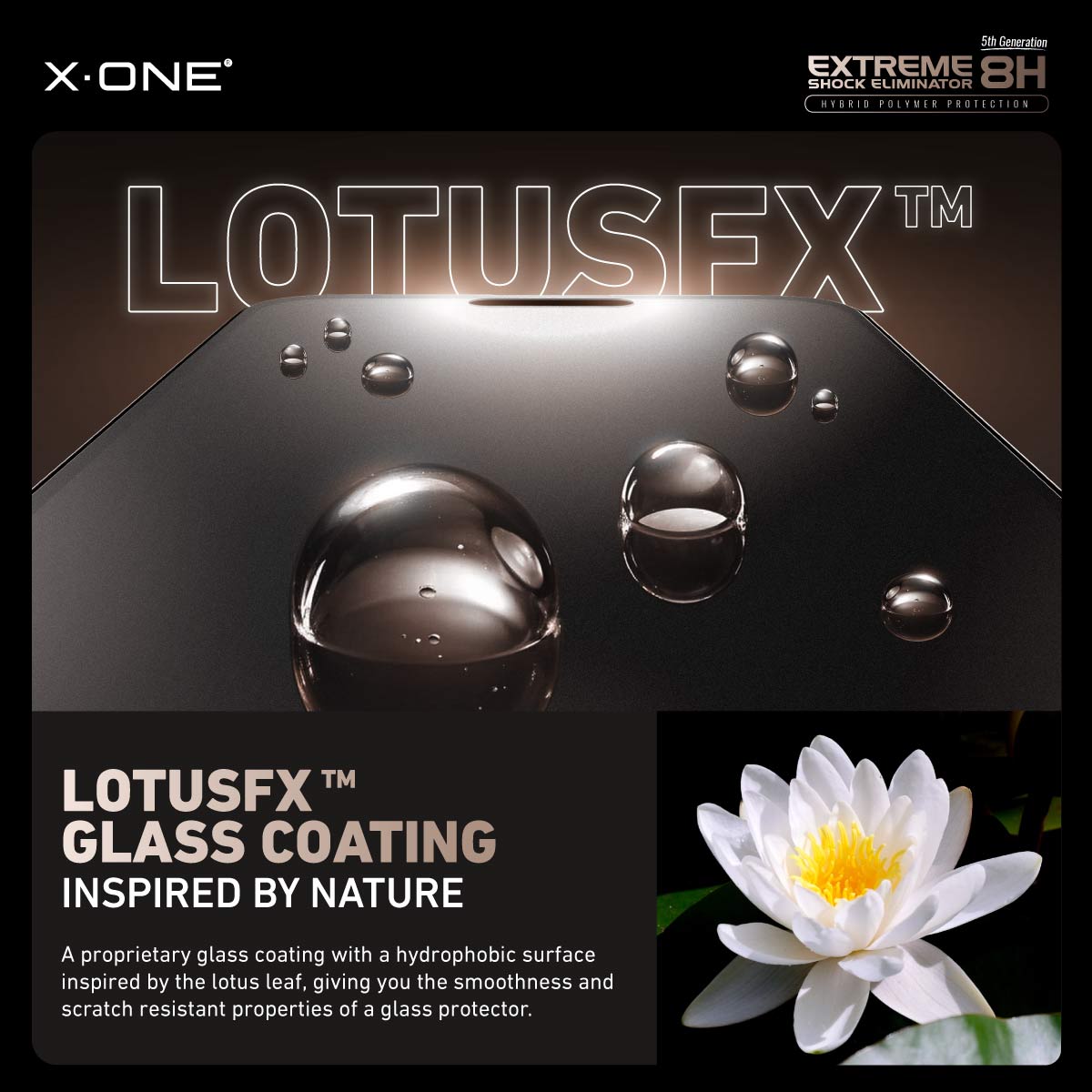 X.One® Hybrid Polymer Impact Screen Protector (Matte Gaming) with Installer Kit