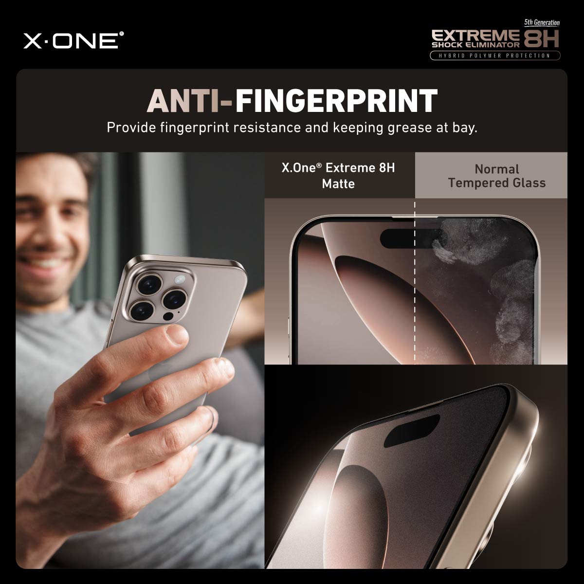 X.One® Hybrid Polymer Impact Screen Protector (Matte Gaming) with Installer Kit