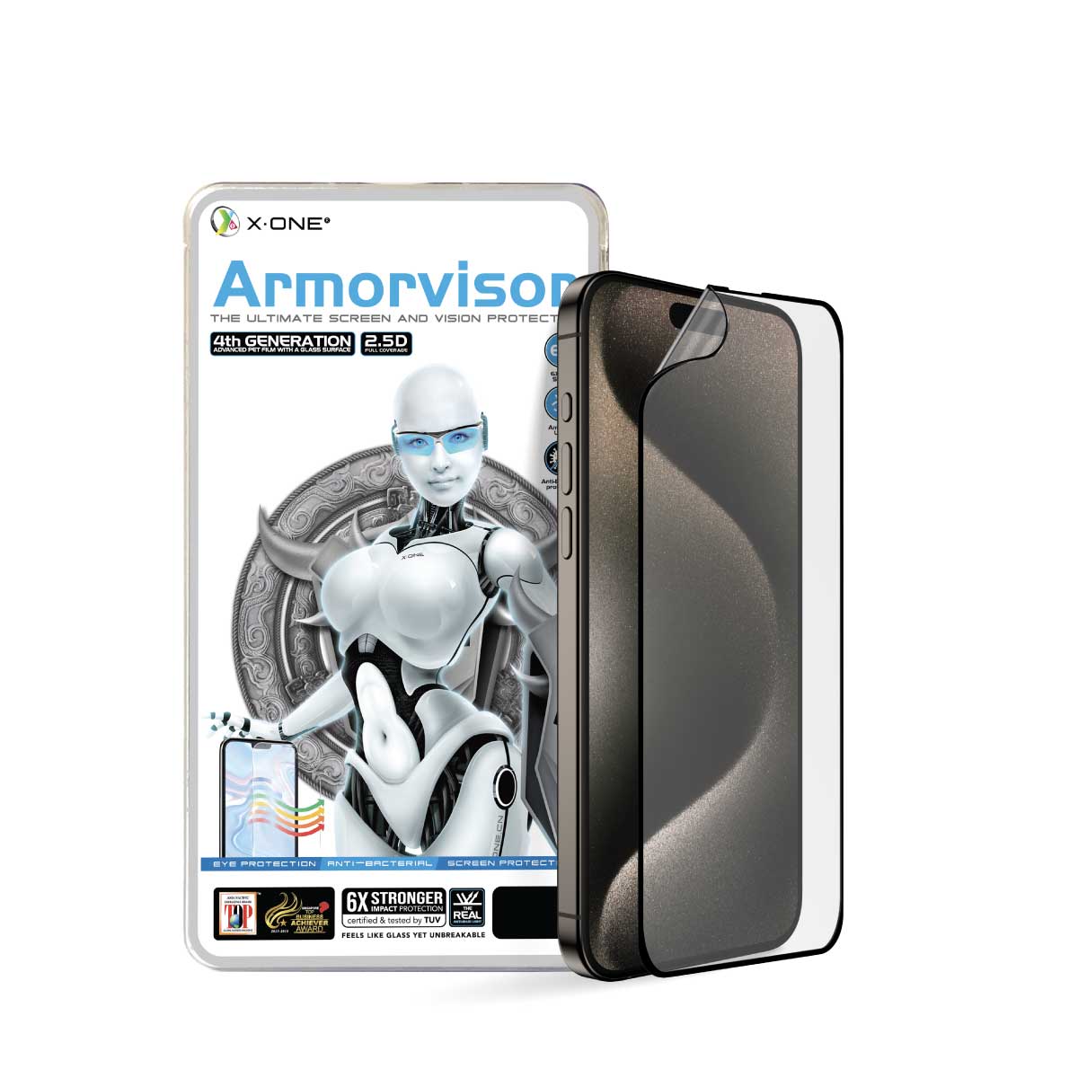 X.One® Anti Blue Light Hybrid Polymer Screen Protector for iPhone 15 Pro Max