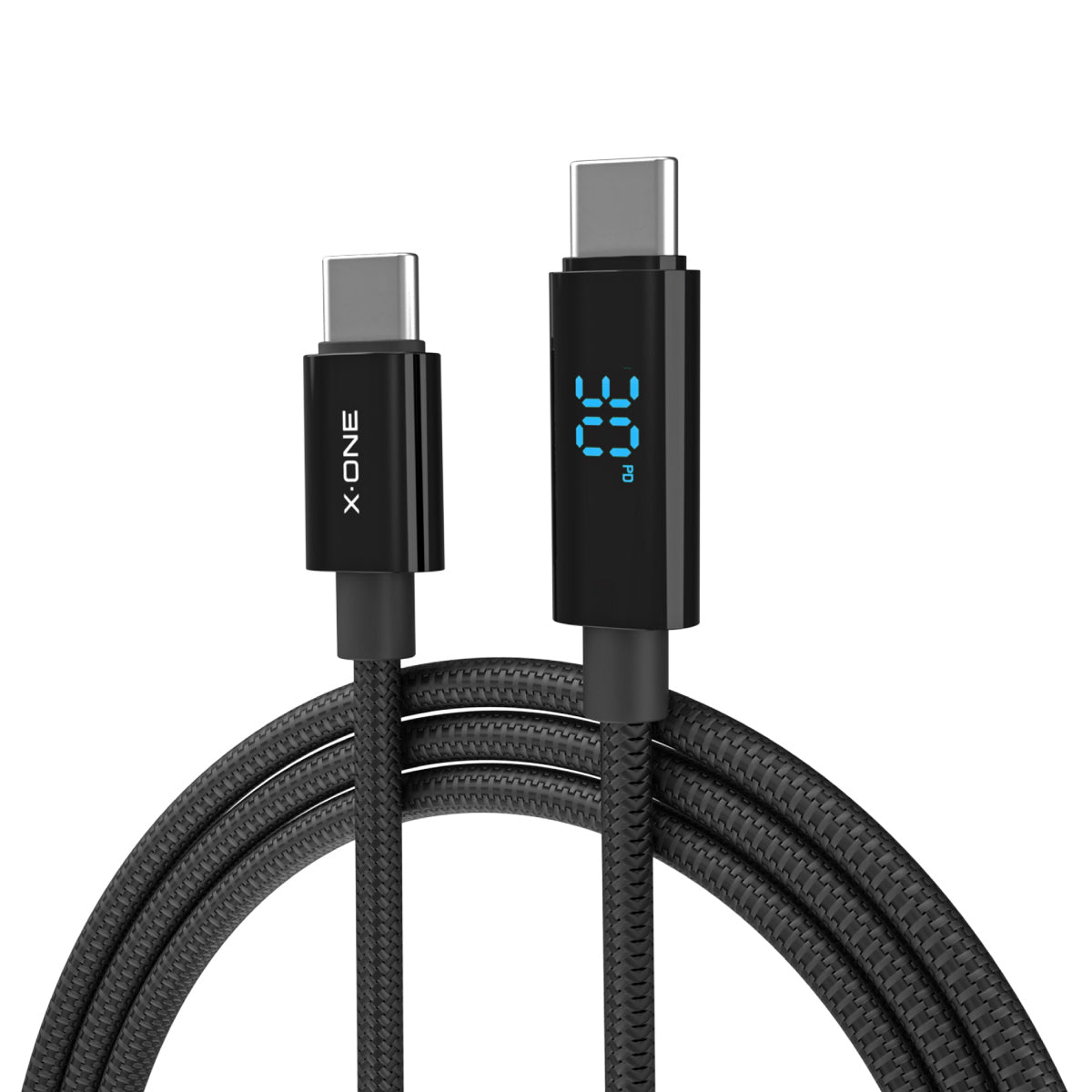 X.One® BoltLink 100W USB-C Cable — Real-Time LED Power Display