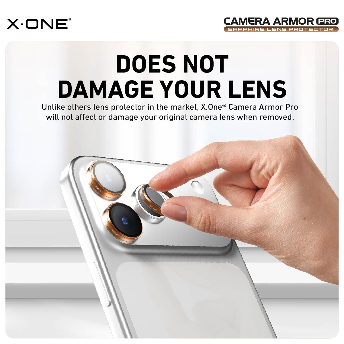 X.One® Camera Armor Pro GIA Certified Sapphire 9H Anti Scratch Lens Protector for iPhone 17 Series