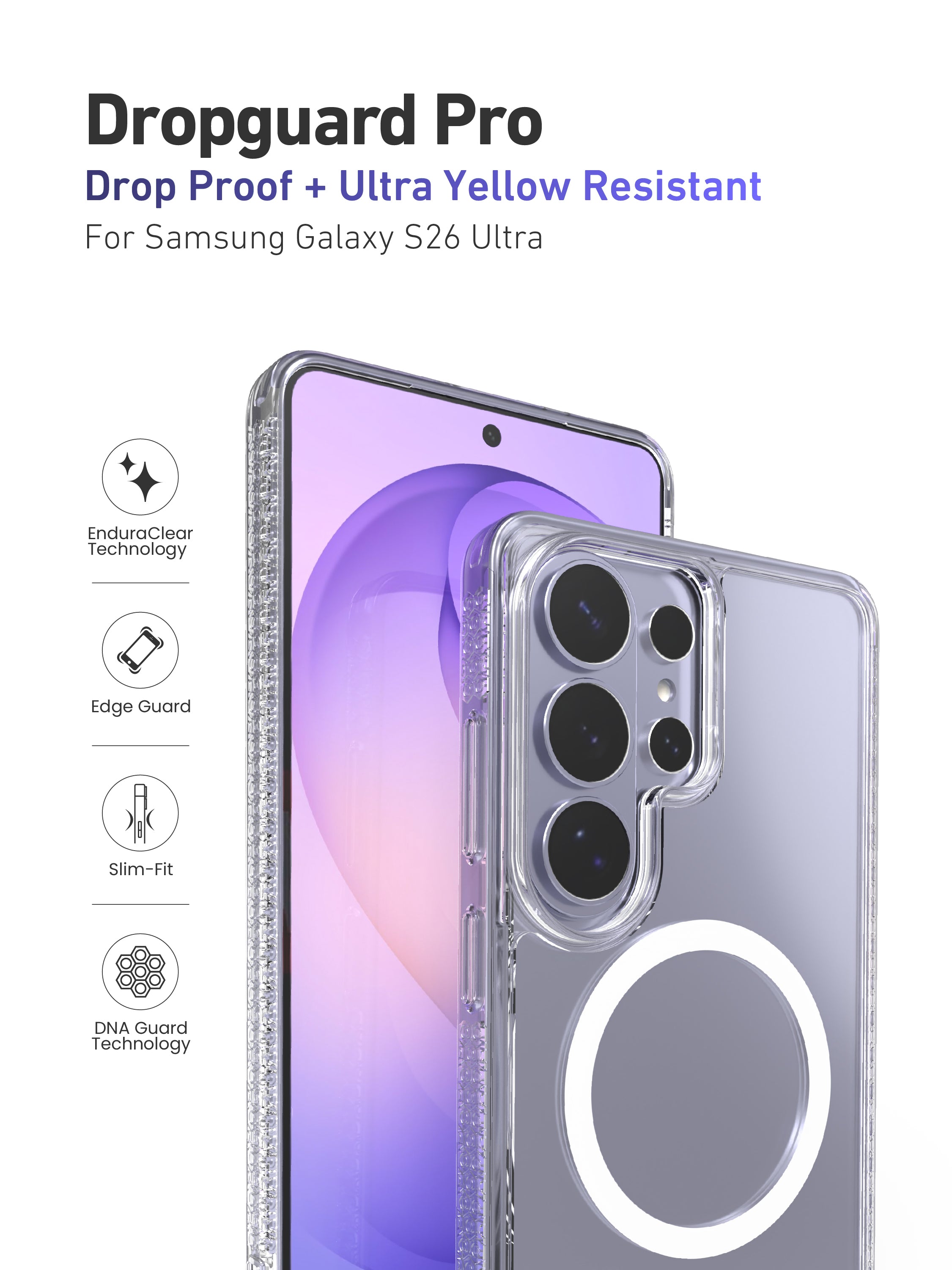 X.One® Dropguard Pro Case for Samsung Galaxy S26 Ultra Purple — Main Graphic