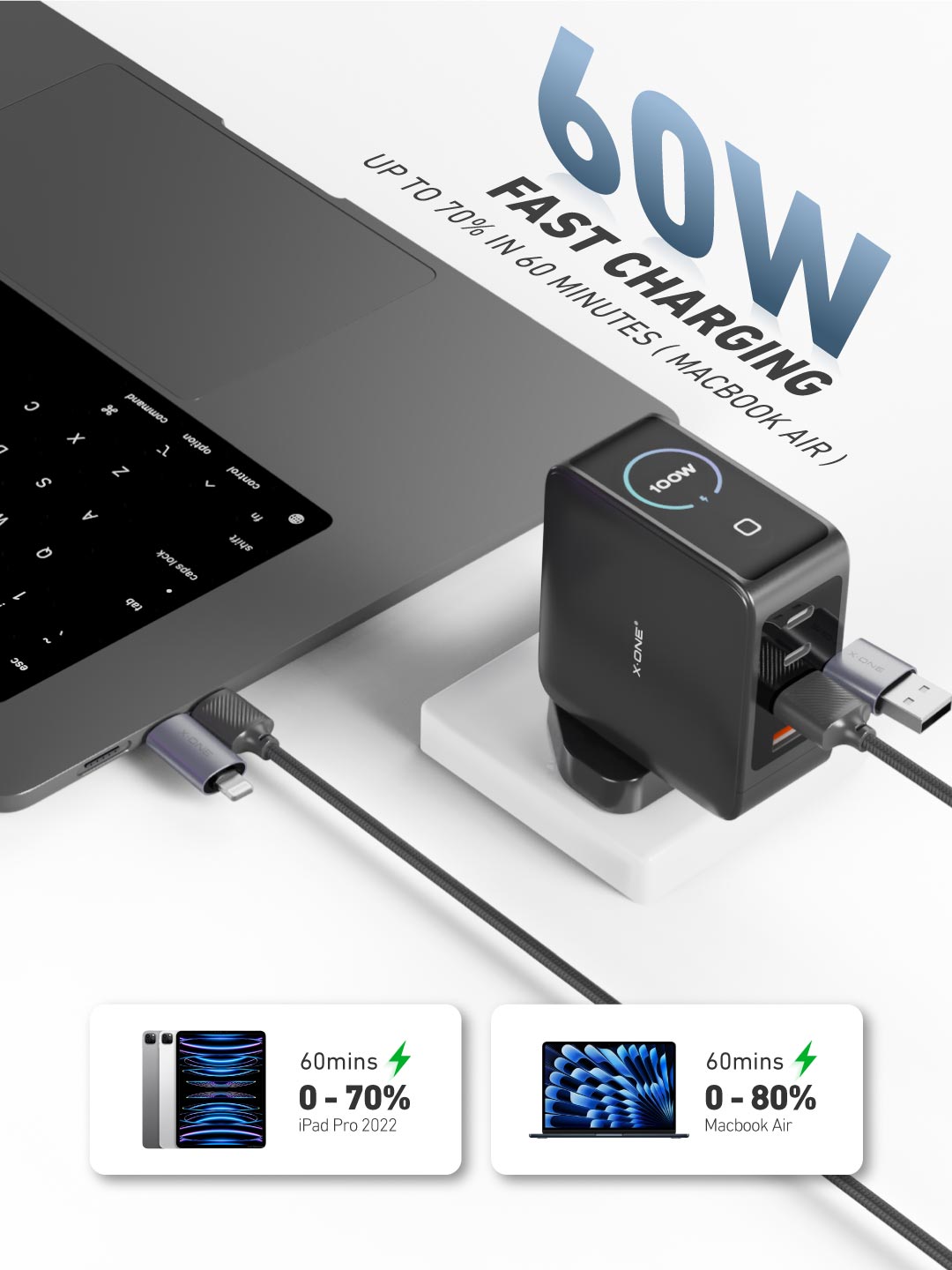 X.One® Quantum Flex 60W 4-in-1 Multi-Device Cable — Feature 5