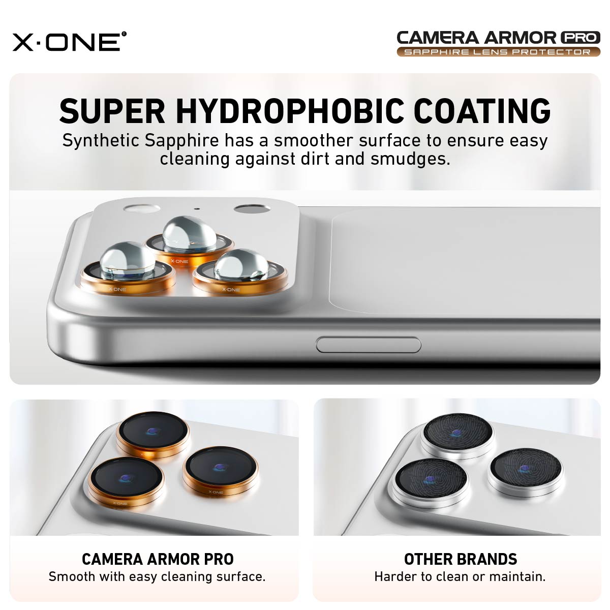 X.One® Camera Armor Pro GIA Certified Sapphire 9H Anti Scratch Lens Protector for iPhone 17 Series