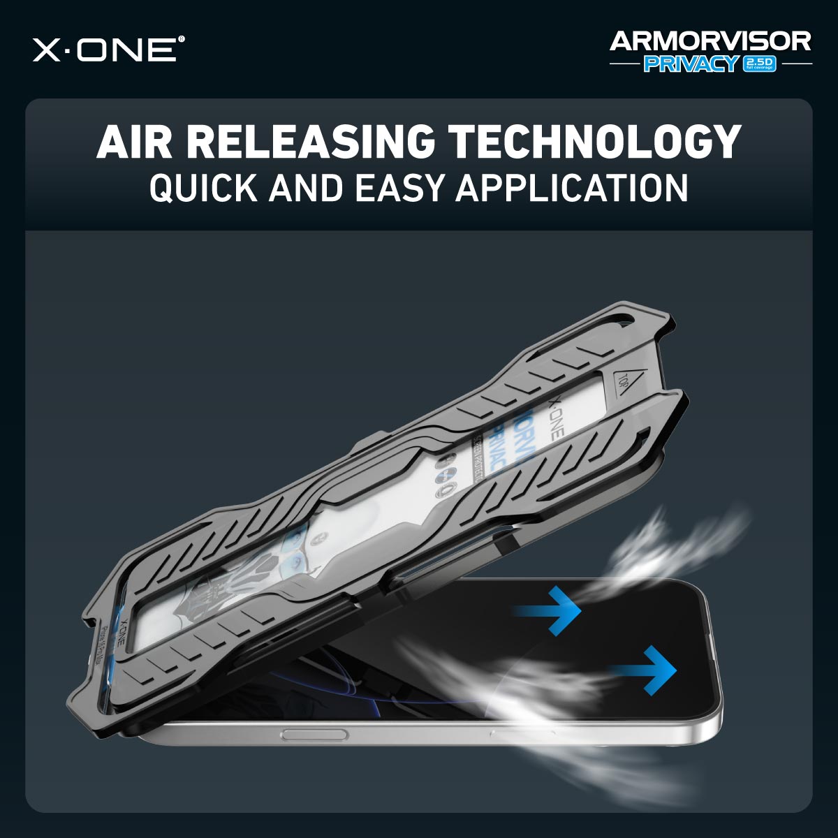 X.One® Hybrid Polymer Impact Screen Protector (Anti-Blue Light + Privacy) with Installer Kit