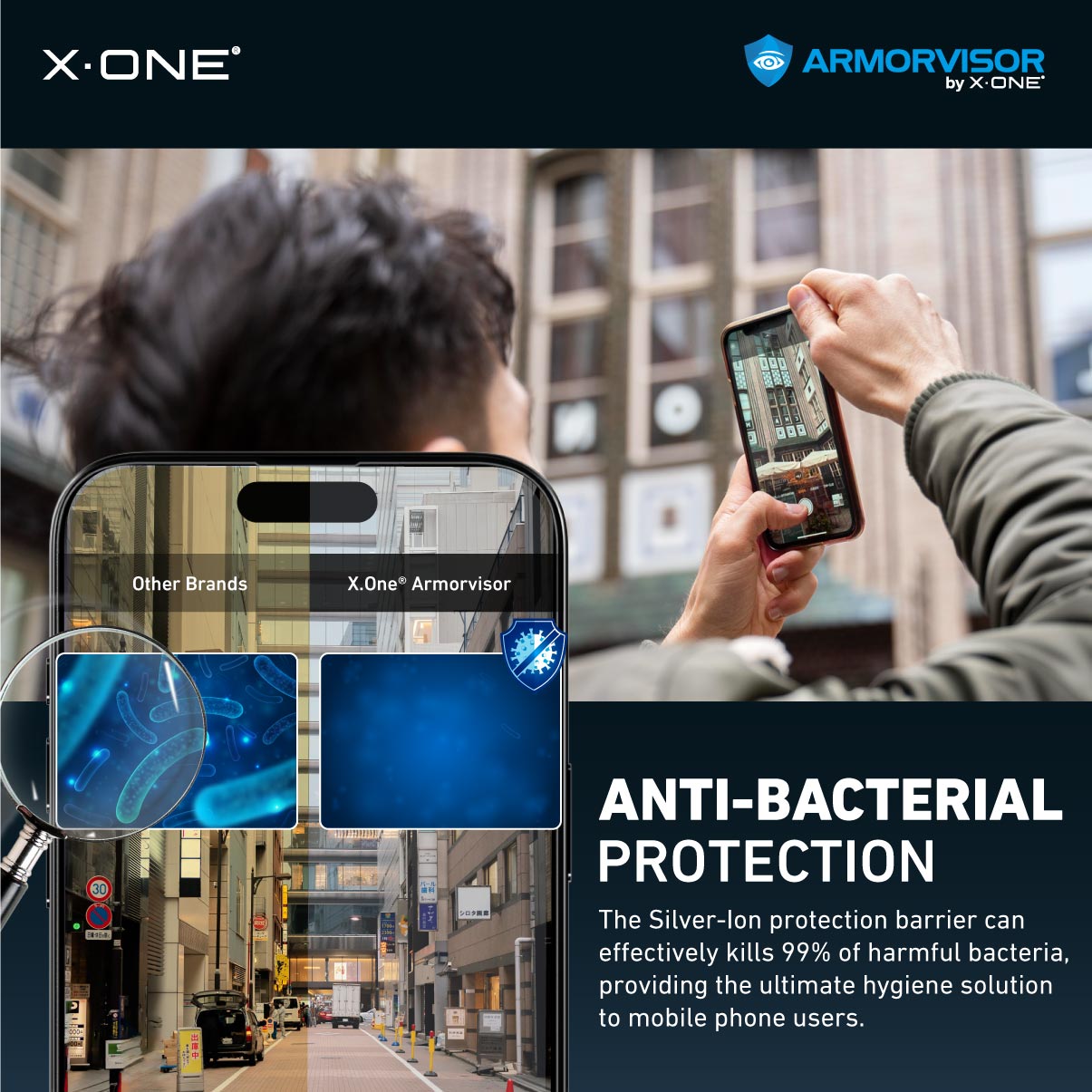 X.One® Hybrid Polymer Impact Screen Protector (Anti-Blue Light) with Installer Kit