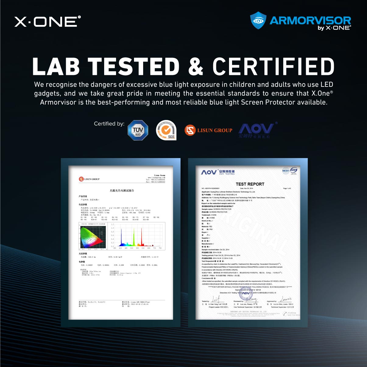X.One® Hybrid Polymer Impact Screen Protector (Anti-Blue Light) with Installer Kit