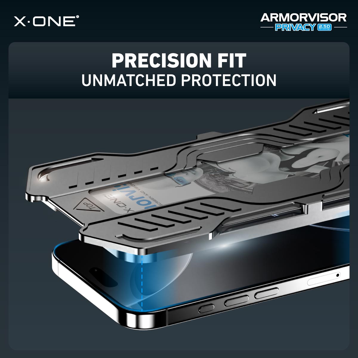 X.One® Hybrid Polymer Impact Screen Protector (Anti-Blue Light + Privacy) with Installer Kit