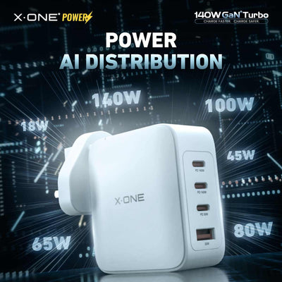 X.One® 140W GaN 6 Turbo Multi-Port Laptop Charger — Power AI Distribution