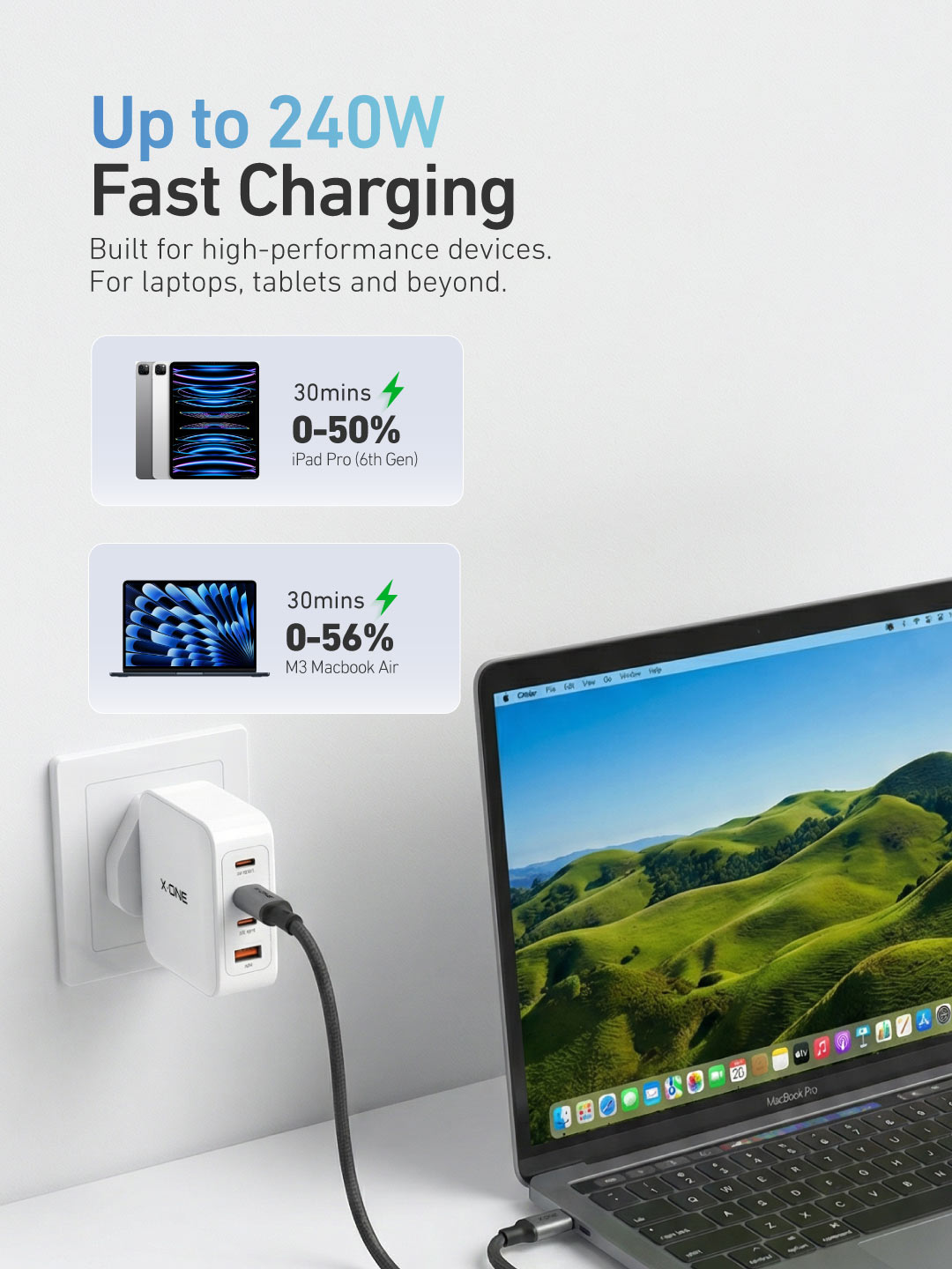 X.One® TitanFlex 240W USB-C Fast Charge Cable — 240W PD Power Delivery