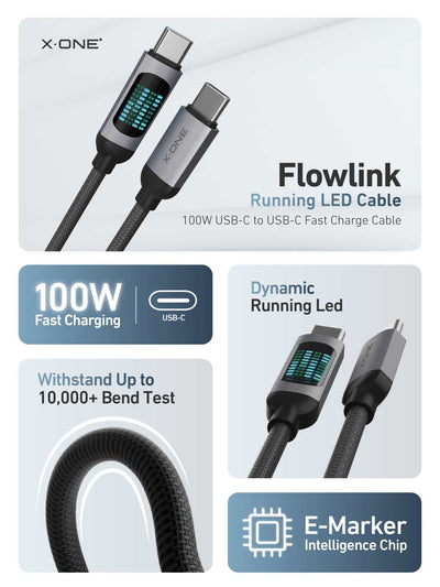 X.One® Flowlink 100W USB-C Running LED Cable — Feature 5