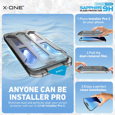 X.One® Sapphire 9H Tempered Glass Screen Protector — Easy Installation