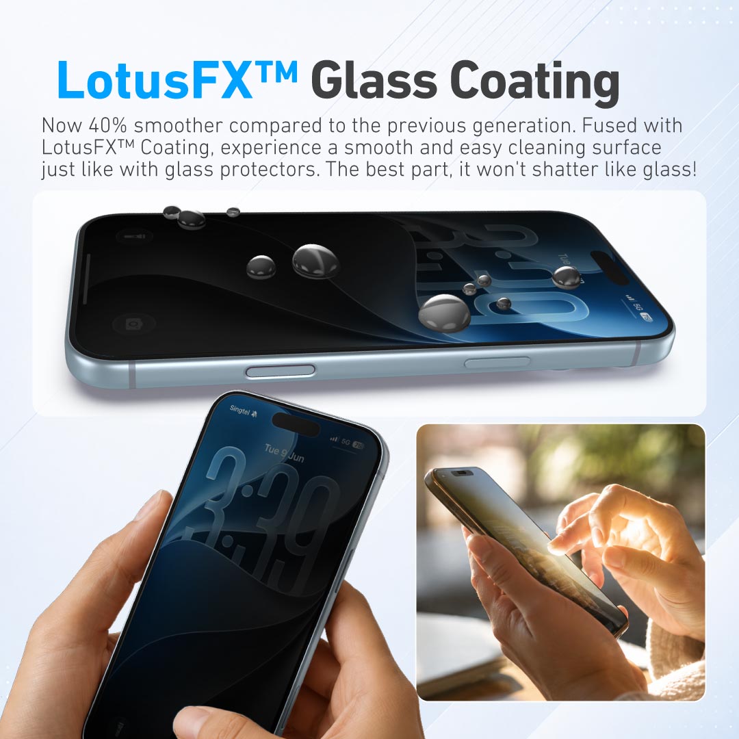 [Anti-Blue Light with Privacy] Hybrid Polymer Screen Protector with Installer Kit