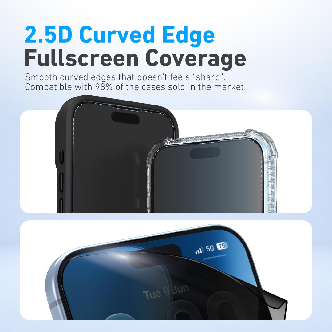 [Anti-Blue Light with Privacy] Hybrid Polymer Screen Protector with Installer Kit