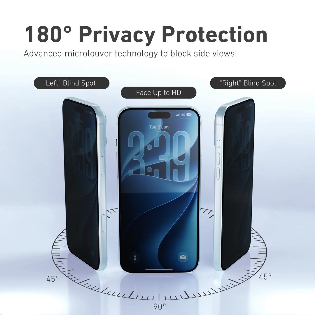 [Anti-Blue Light with Privacy] Hybrid Polymer Screen Protector with Installer Kit