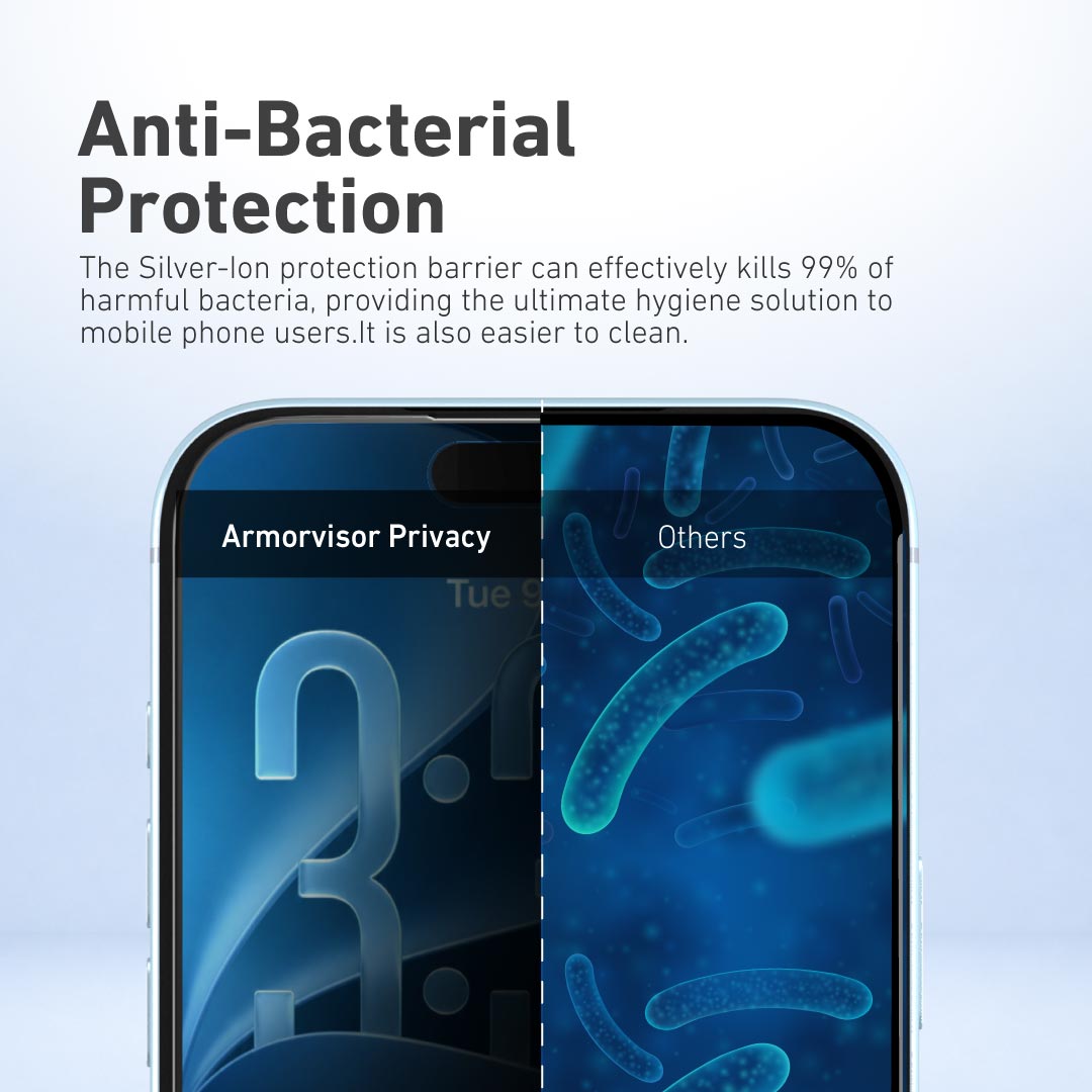 [Anti-Blue Light with Privacy] Hybrid Polymer Screen Protector with Installer Kit