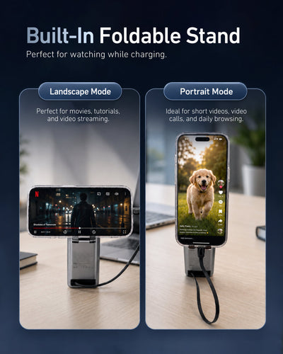 Stellar 130W 20000mAh 3-Port Fast Charging Power Bank with Retractable Cable