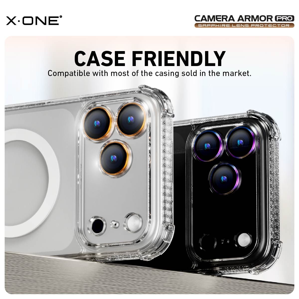 X.One® Camera Armor Pro GIA Certified Sapphire 9H Anti Scratch Lens Protector for iPhone 17 Series