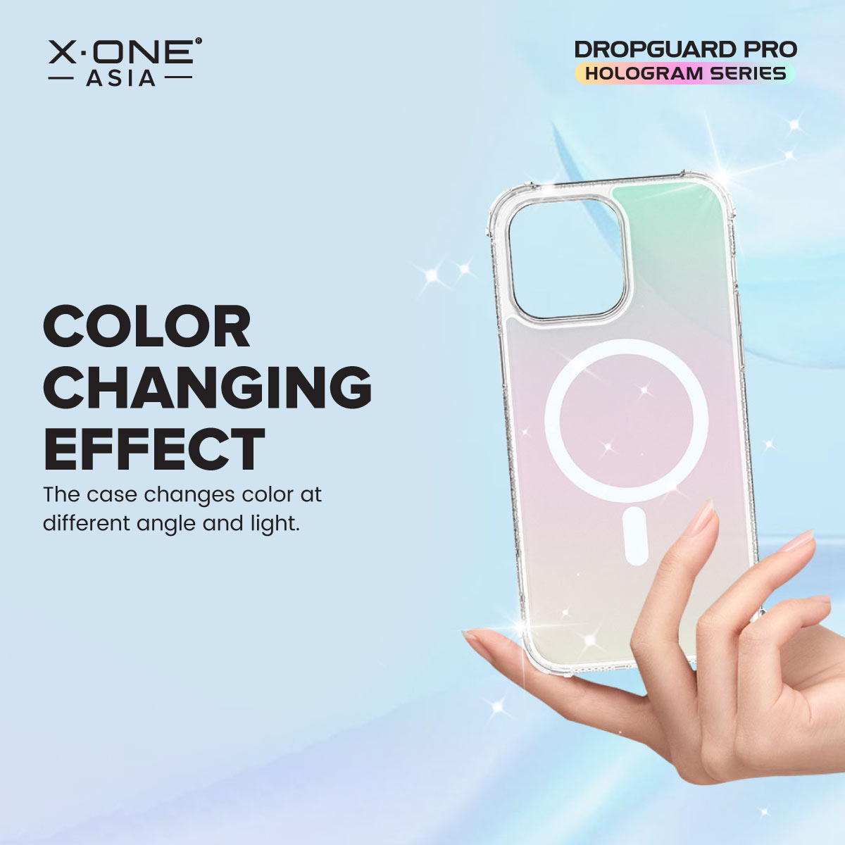 X.One® Dropguard Pro Hologram with EnduraClear (Magsafe Edition) Impact Protection Case for iPhone 15/14 series