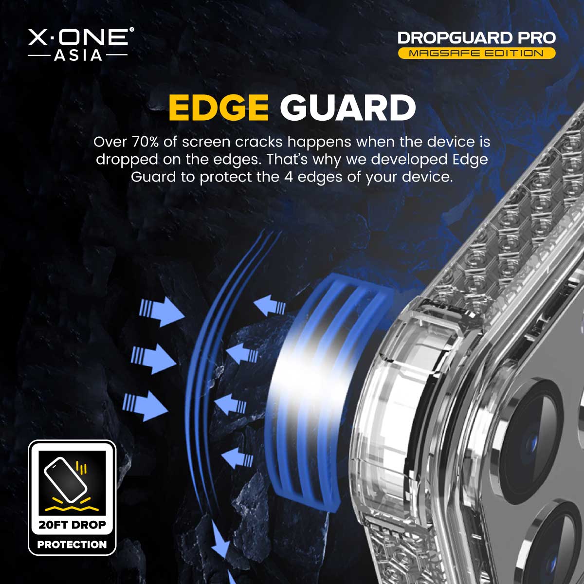 X.One® Dropguard Pro with EnduraClear (Magsafe Edition) Impact Protection Case for iPhone 15 Series