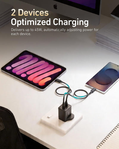 X.One® ChargeGo 45W Dual USB-C GaN Fast Charger — Feature 2