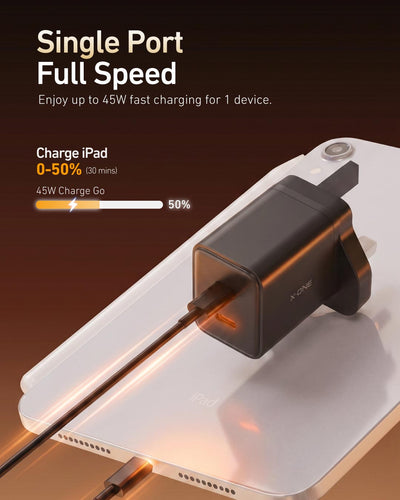 X.One® ChargeGo 45W Dual USB-C GaN Fast Charger — Feature 4