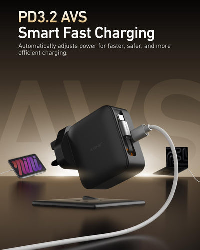 X.One® ChargeGo 65W Retractable Cable GaN Charger — Feature 10