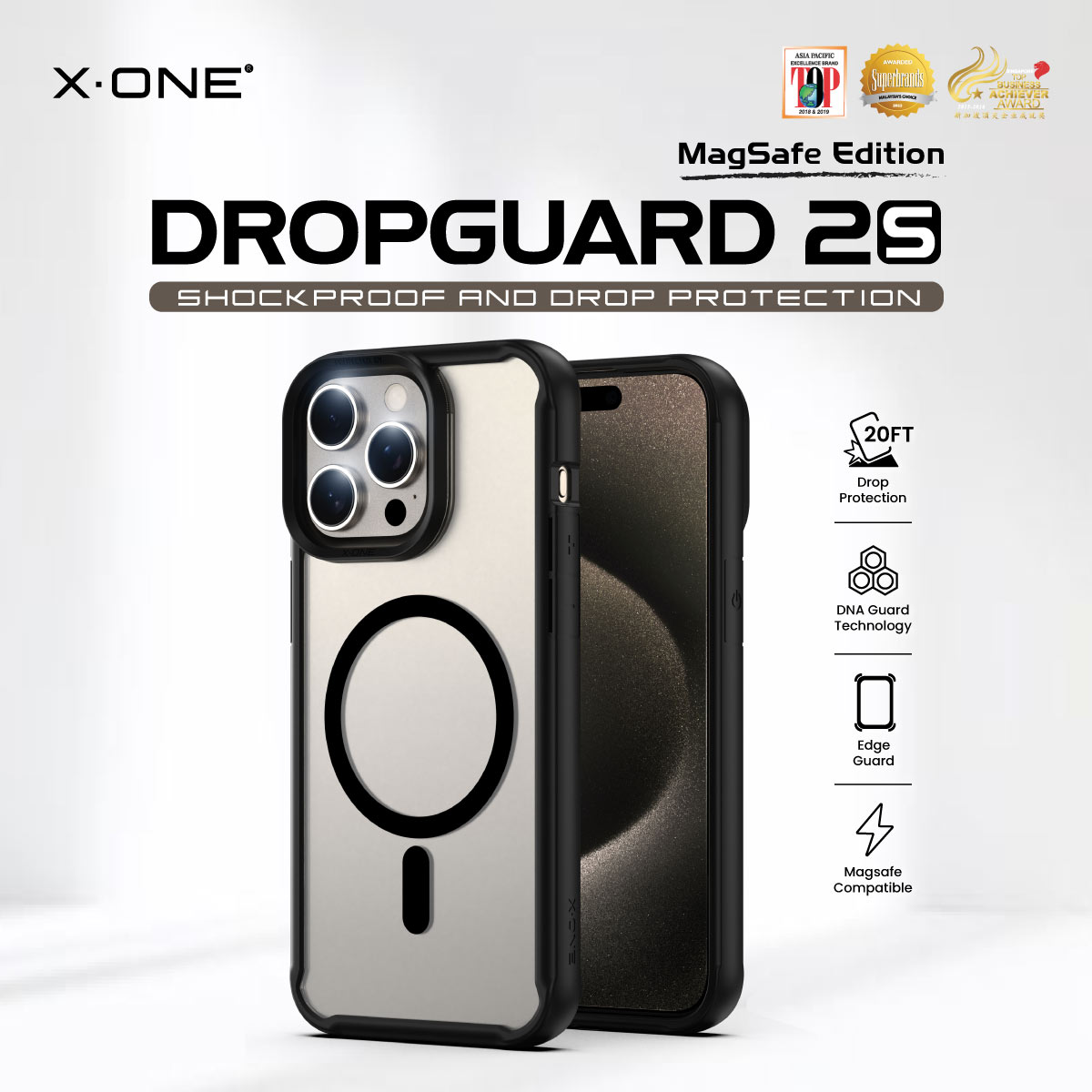 X.One® Dropguard 2.0 (Magsafe Edition) Impact Protection Case for iPhone 15 Series