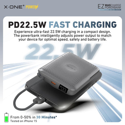 X.One® EZ MagCharge 10000mAh MagSafe Wireless Power Bank — PD 22.5W