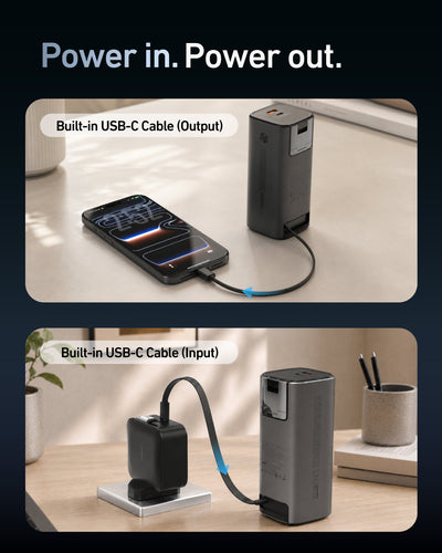 Stellar 130W 20000mAh 3-Port Fast Charging Power Bank with Retractable Cable