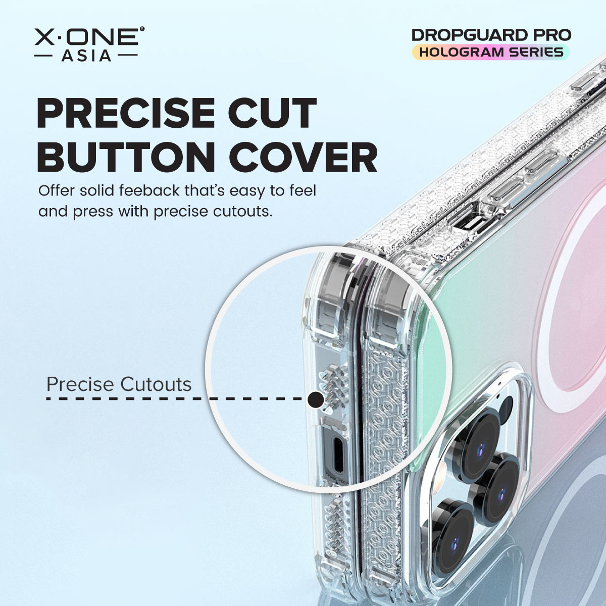 X.One® Dropguard Pro Hologram with EnduraClear (Magsafe Edition) Impact Protection Case for iPhone 15/14 series