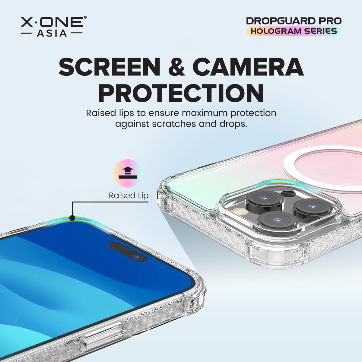 X.One® Dropguard Pro Hologram with EnduraClear (Magsafe Edition) Impact Protection Case for iPhone 15/14 series