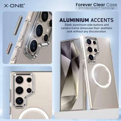 X.One® Forever Clear Case for Samsung Galaxy S24 Series — Seamless Aluminium Design
