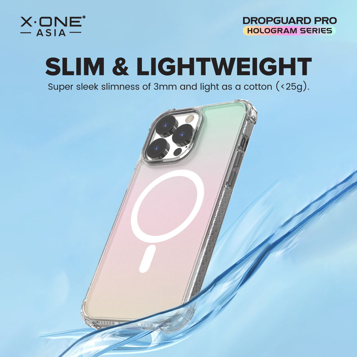 X.One® Dropguard Pro Hologram with EnduraClear (Magsafe Edition) Impact Protection Case for iPhone 15/14 series