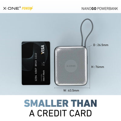 X.One® NanoGo 10000mAh PD 35W Compact Power Bank — Smaller Than a Credit Card