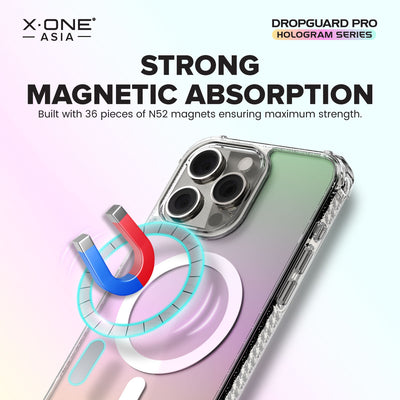 X.One® Dropguard Pro Hologram MagSafe Case for iPhone 15 Series — Strong Magnetic Absorption