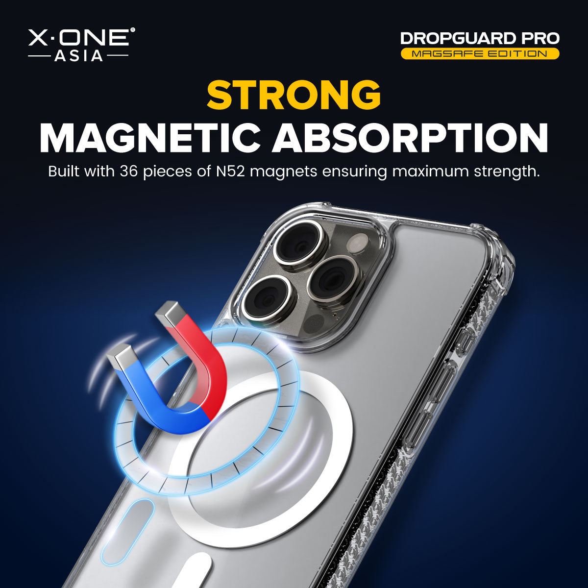 X.One® Dropguard Pro with EnduraClear (Magsafe Edition) Impact Protection Case for iPhone 15 Series