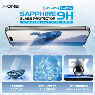 X.One® Sapphire 9H Tempered Glass Screen Protector — Feature Summary