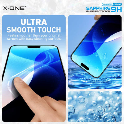 X.One® Sapphire 9H Tempered Glass Screen Protector — Ultra Smooth Touch