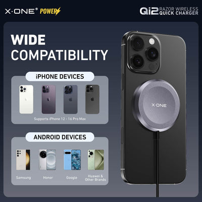 X.One® Qi2 Razor Magnetic Wireless Charger — Wide Compatibility