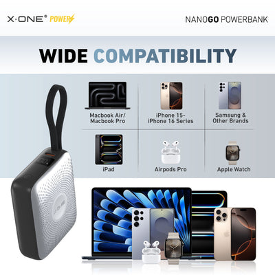 X.One® NanoGo 10000mAh PD 35W Compact Power Bank — Wide Compatibility