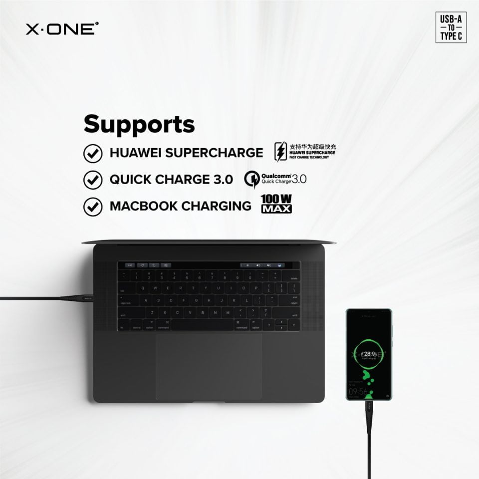 X.One® Ultra Pro 6A Huawei 65W SuperCharge - USB-A to USB-C Fast Charge Cable