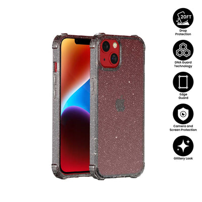 X.One® Dropguard Pro Glitter Case for iPhone 14 — Black Glitter