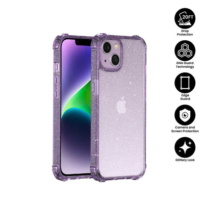 X.One® Dropguard Pro Glitter Case for iPhone 14 Mini — Purple Glitter